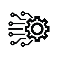 Technology Circuit Gear Icon Vector for AI Automation Logo Design.