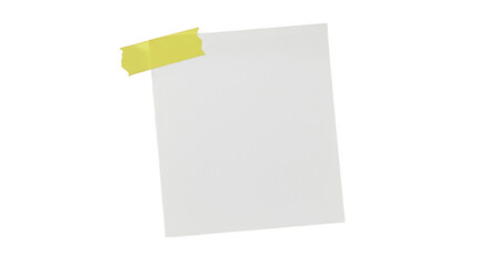 Isolated Sticky Note Paper With Adhesive Tape Reminder Message