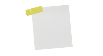 Isolated Sticky Note Paper With Adhesive Tape Reminder Message