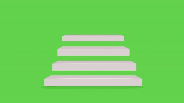 Road to success concept, climbing the stairs, vector illustration
