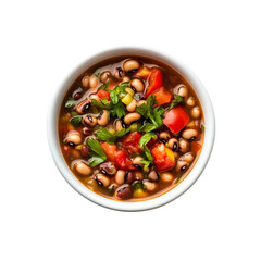 Delicious Black-Eyed Pea Stew with Tomatoes and Parsley in a White Bowl