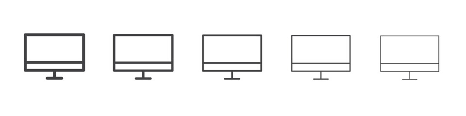 desktop computer icon simple illustration logo art