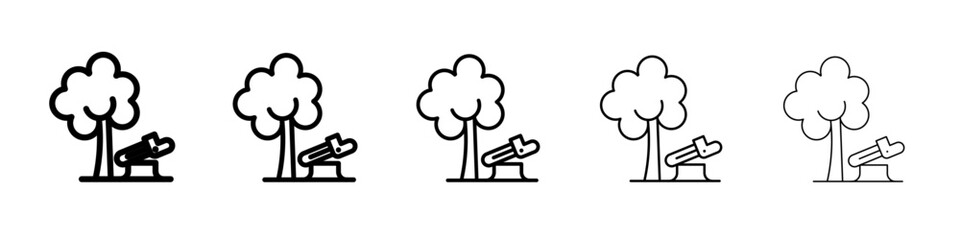 Destruction of forests icon simple illustration logo art