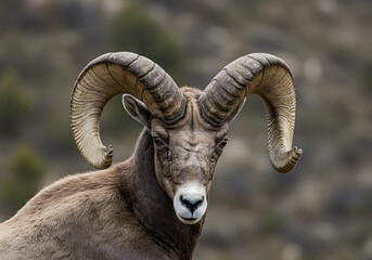 Majestic Bighorn Ram Portrait