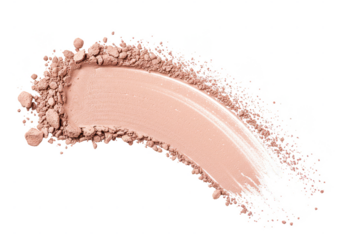 Isolated Transparent Background of Beige Bronzer Makeup Powder Stroke