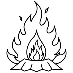 Clean Line Art Holi Bonfire Illustration