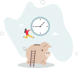 Time is money, people pay money to buy time that most important for success in financial goals concept. character life .