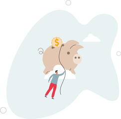 Personal finance strategy, income tax or investment target for office worker retirement concept. character life .