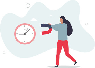 Time management, control business time or work deadline concept. character life .
