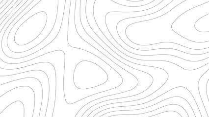Abstract black background with smooth, flowing white contour lines forming topographic patterns. Depth and organic movement, mimicking elevation maps or neural paths.