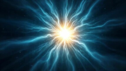 A mesmerizing burst of energy radiates outward against a dark backdrop, symbolizing power and brilliance in scientific exploration or cosmic phenomena.