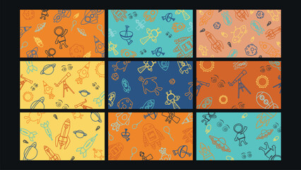 Abstract fluid camo shape background Set