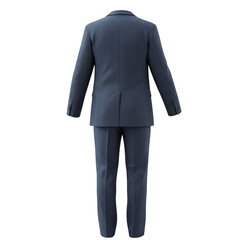 Isolated Transparent Background Navy Blue Formal Suit Full Body Apparel