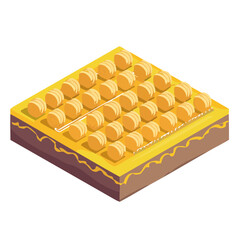 Naklejka premium Isometric Waffle with Topping Illustration for Food and Dessert Concepts