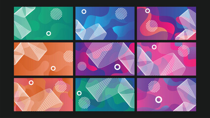 Neon tech motion background Set