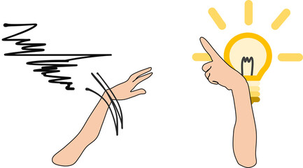 アイデアが閃くイラスト