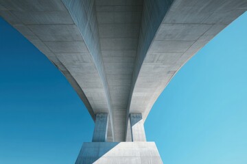 Concrete bridge arch structure underside view