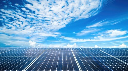 Solar Panel Array Technology Background: High-Resolution 3D Render of Photovoltaic Systems with Realistic Solar Panel Arrays – Ideal for Renewable Energy Projects, Green Technology Visuals, Sustainabl