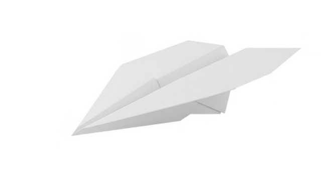 Isolated White Paper Airplane A Symbol of Travel and Flight PNG