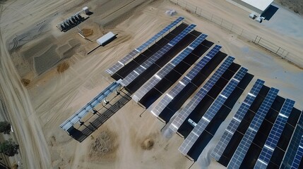 Solar Panel Array Technology Background: High-Resolution 3D Render of Photovoltaic Systems with Realistic Solar Panel Arrays – Ideal for Renewable Energy Projects, Green Technology Visuals, Sustainabl