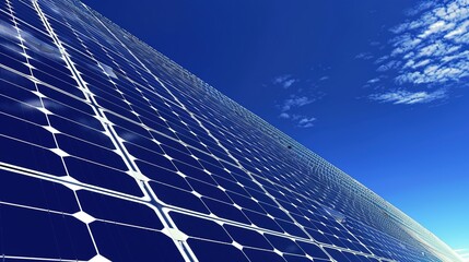 Solar Panel Array Technology Background: High-Resolution 3D Render of Photovoltaic Systems with Realistic Solar Panel Arrays – Ideal for Renewable Energy Projects, Green Technology Visuals, Sustainabl
