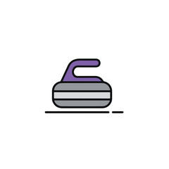 A minimalist illustration of a curling stone.