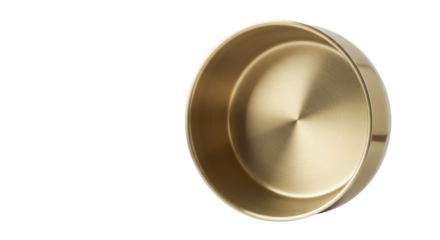 Metallic Cup With Golden Finish in Transparency Isolated Background