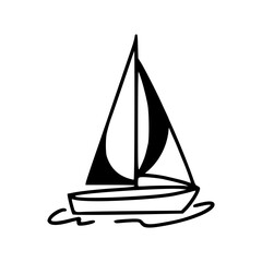 outline of a sail boat