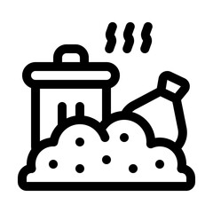 Landfill Line Icon. Single icon, line vector icon