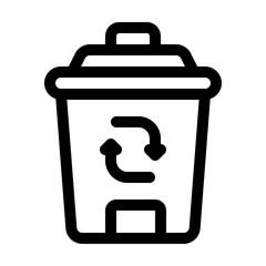 Recycle Bin Line Icon. Single icon, line vector icon