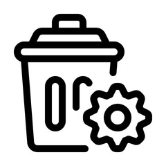 Trash Management Line Icon. Single icon, line vector icon