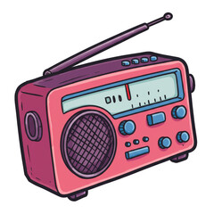 Fototapeta premium Old Retro Radio Vector Illustration for Vintage Radio Lover With Antenna