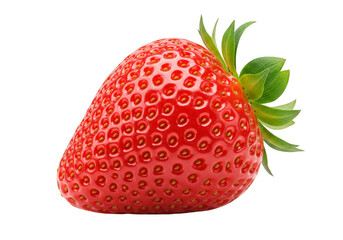 Isolated Transparent Single Red Strawberry Fruit For Product Shot