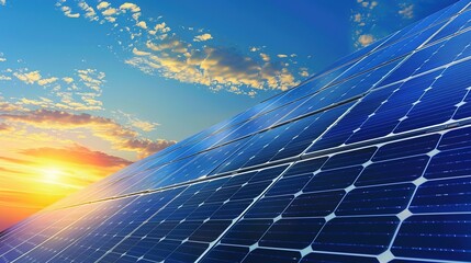 Solar Panel Array Technology Background: High-Resolution 3D Render of Photovoltaic Systems with Realistic Solar Panel Arrays – Ideal for Renewable Energy Projects, Green Technology Visuals, Sustainabl