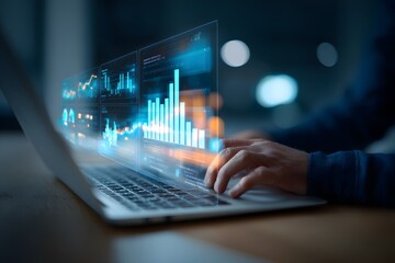 Fototapeta premium Data analysis on laptop screen