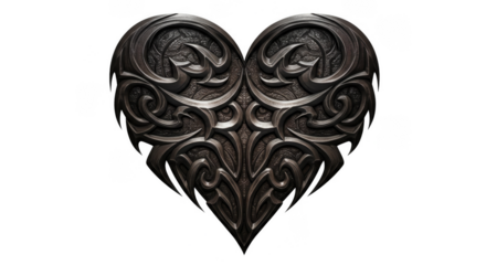 Ornate Silver Heart Metal Pattern Valentine Love Transparent Background