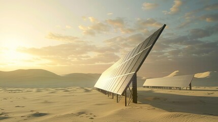 Solar Panel Array Technology Background: High-Resolution 3D Render of Photovoltaic Systems with Realistic Solar Panel Arrays – Ideal for Renewable Energy Projects, Green Technology Visuals, Sustainabl
