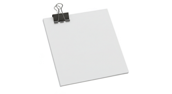 Paper Note with Clip Empty Sheet Office Page Transparent Background - Powered by Adobe