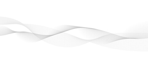 Abstract black wave banner template. Wave with lines created using blend tool. Curved wavy line, smooth stripe.
