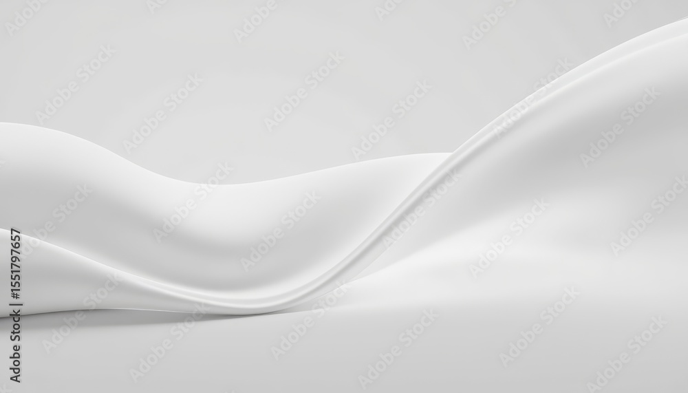 Poster dynamic flow, abstract white liquid art on a gray background smooth texture effect