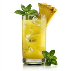 Refreshing Pineapple Juice Cocktail with Mint