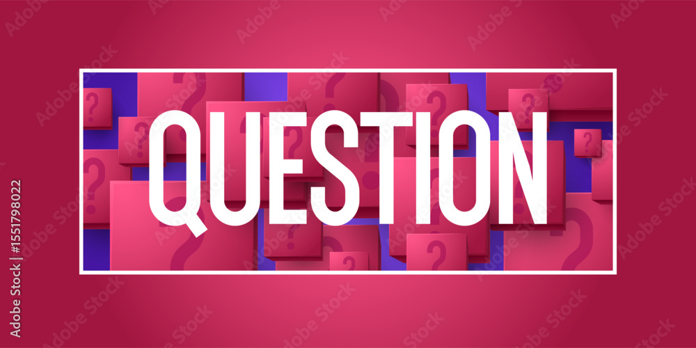 Poster the questioner. a poster with a picture of the question. an illustration for a puzzle or quiz. prese