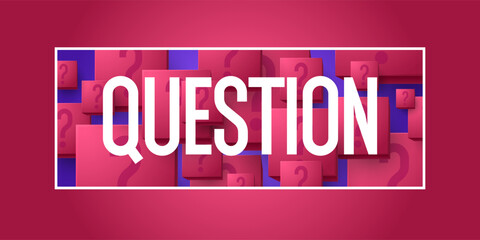 The questioner. A poster with a picture of the question. An illustration for a puzzle or quiz. Presentation of the solution to the problem.