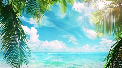 Summer Tropical Island Style Background Material: Exotic Paradise Scapes, Beach Vibes, and Vibrant Island Aesthetics