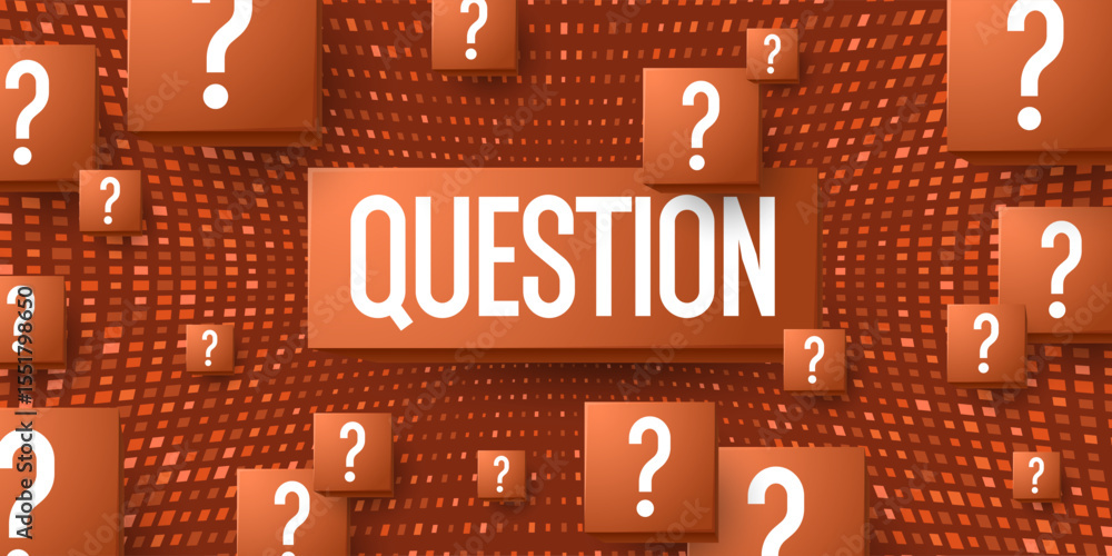 Poster the questioner. a poster with a picture of the question. an illustration for a puzzle or quiz. prese