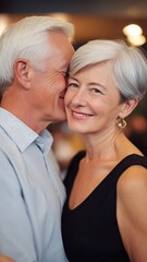 Elderly Couple Enjoying a Joyful Swing Dance Together in a Warm Atmospheric Setting