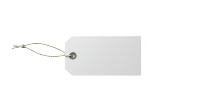 Isolated White Blank Tag Label Card for Price and Product Information