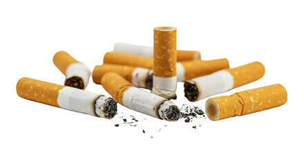 Pile Cigarette Butts Ash Nicotine Tobacco Isolated Transparent Background