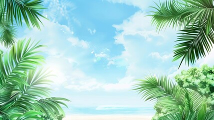 Summer Tropical Island Style Background Material: Exotic Paradise Scapes, Beach Vibes, and Vibrant Island Aesthetics