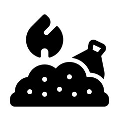 Incineration Glyph Icon. Single icon, glyph vector icon